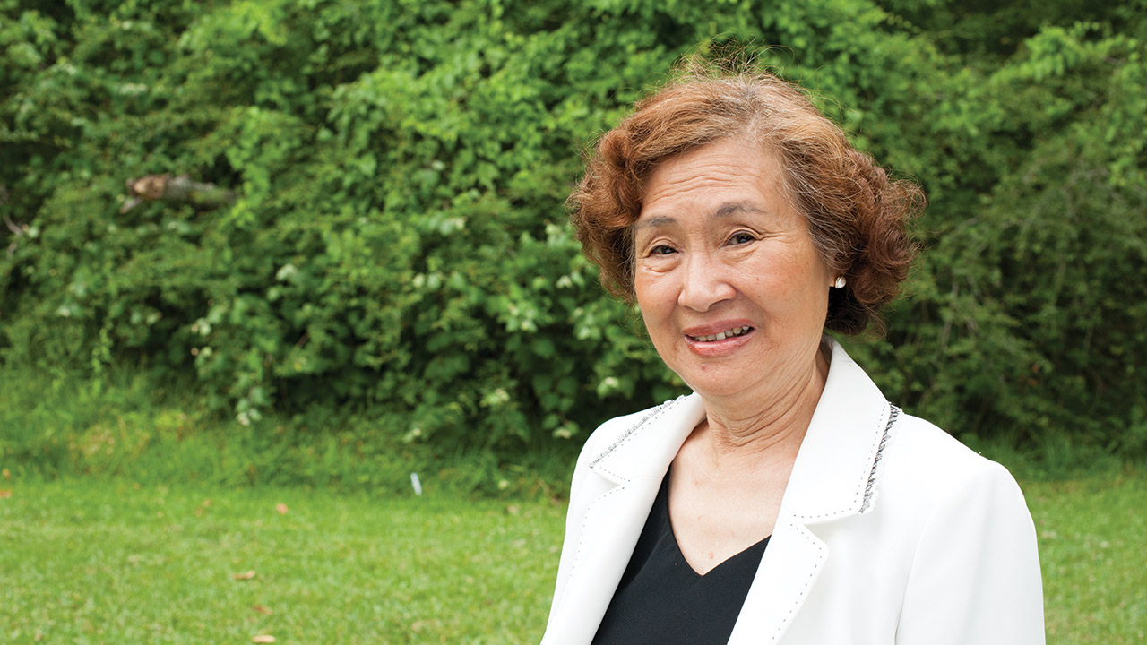 Senior donor at a park Senior donor at a park